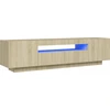 Image de vidaXL Armoire TV avec lampes LED Chêne Sonoma 160x35x40 cm