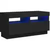 Image de vidaXL Armoire TV avec lampes LED Noir 80x35x40 cm