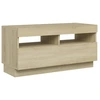 Image de vidaXL Armoire TV avec lampes LED Chêne Sonoma 80x35x40 cm