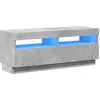 Image de vidaXL Armoire TV avec éclairage LED gris béton 100x35x40 cm