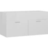 Image de vidaXL Meuble sous-lavabo blanc brillant 90x38,5x46cm