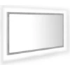 Image de vidaXL Miroir de salle de bain LED gris béton 80x8,5x37 cm acrylique