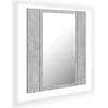 Image de vidaXL Armoire à miroir de salle de bain LED gris béton 40x12x45 cm acrylique