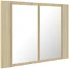 Image de vidaXL Armoire à miroir de salle de bain LED Chêne Sonoma 60x12x45 cm Acrylique