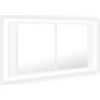 Image de vidaXL Armoire à miroir de salle de bain LED blanc 90x12x45 cm acrylique