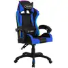 Image de vidaXL Chaise de jeu avec lumières LED RGB Bleu et noir Similicuir