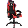 Image de vidaXL Chaise de jeu avec lumières LED RGB rouge et noir similicuir