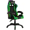 Image de vidaXL Chaise de jeu avec lumières LED RGB Vert et noir Similicuir