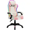 Image de vidaXL Chaise de jeu avec lumières LED RGB Rose et noir Similicuir
