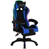Image de vidaXL Chaise de jeu avec lumières LED RGB Bleu et noir Similicuir