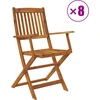 Image de vidaXL Salon de jardin 9 pièces pliable bois massif acacia