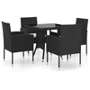 Image de vidaXL Ensemble de jardin 5 pièces Poly rotin noir