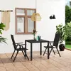 Image de vidaXL Ensemble de jardin 3 pièces noir