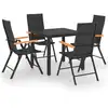 Image de vidaXL Ensemble de jardin 5 pièces noir et brun