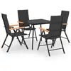 Image de vidaXL Ensemble de jardin 5 pièces noir et brun