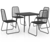 Image de vidaXL Ensemble de jardin 5 pièces PVC rotin noir