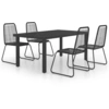 Image de vidaXL Ensemble de jardin 5 pièces PVC rotin noir