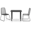 Image de vidaXL Ensemble de jardin 3 pièces PVC rotin noir