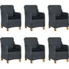 Image de vidaXL Ensemble de jardin 7 pièces avec coussins Poly rotin gris foncé