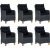 Image de vidaXL Ensemble de jardin 7 pièces avec coussins Poly rotin gris foncé