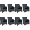 Image de vidaXL Salon de jardin 9 pièces avec coussins Poly rotin gris foncé