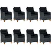 Image de vidaXL Salon de jardin 9 pièces avec coussins Poly rotin gris foncé