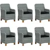 Image de vidaXL Ensemble de jardin 7 pièces avec coussins Poly rotin gris clair