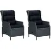 Image de vidaXL Salon de jardin 9 pièces avec coussins Poly rotin gris foncé