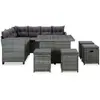 Image de vidaXL Ensemble de salon de jardin 6 pièces avec coussins Poly Rattan Gris