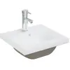 Image de vidaXL Lavabo encastré avec robinet 42x39x18 cm Céramique blanche