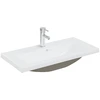 Image de vidaXL Lavabo encastré avec robinet 81x39x18 cm Céramique blanche