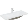 Image de vidaXL Lavabo encastré avec robinet 91x39x18 cm Céramique blanche