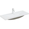 Image de vidaXL Lavabo encastré avec robinet 101x39x18 cm Céramique blanche