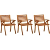 Image de vidaXL Chaises de jardin avec coussins 3 pcs. Bois massif acacia
