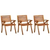 Image de vidaXL Chaises de jardin avec coussins 3 pcs. Bois massif acacia