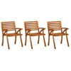 Image de vidaXL Chaises de jardin avec coussins 3 pcs. Bois massif acacia