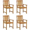 Image de vidaXL Chaises de jardin avec coussins 4 pcs. Bois massif acacia
