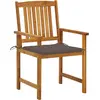 Image de vidaXL Chaises de jardin avec coussins 4 pcs. Bois massif acacia