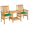 Image de vidaXL Chaises de jardin avec table de thé et coussins en acacia massif