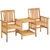 Image de vidaXL Chaises de jardin avec table de thé et coussins en acacia massif