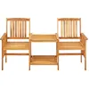 Image de vidaXL Chaises de jardin avec table de thé et coussins en acacia massif