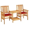 Image de vidaXL Chaises de jardin avec table de thé et coussins en acacia massif