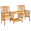 Image de vidaXL Chaises de jardin avec table de thé et coussins en acacia massif
