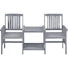 Image de vidaXL Chaises de jardin avec table de thé et coussins en bois massif d'acacia