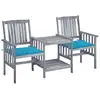 Image de vidaXL Chaises de jardin avec table de thé et coussins en bois massif d'acacia