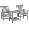 Image de vidaXL Chaises de jardin avec table de thé et coussins en bois massif d'acacia