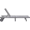 Image de vidaXL Chaise longue avec support Gris acacia bois massif