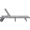 Image de vidaXL Chaise longue avec support Gris acacia bois massif