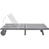 Image de vidaXL Bain de soleil 2 personnes avec support Gris acacia massif