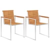 Image de vidaXL Chaises de jardin avec coussins 2 pcs. Bois massif acacia et acier